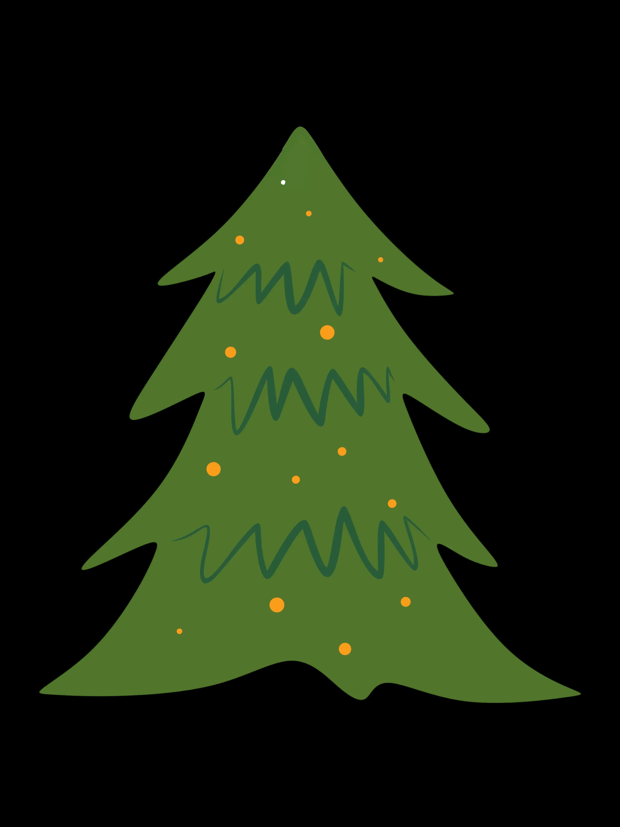 A Christmas tree hung with ornaments
